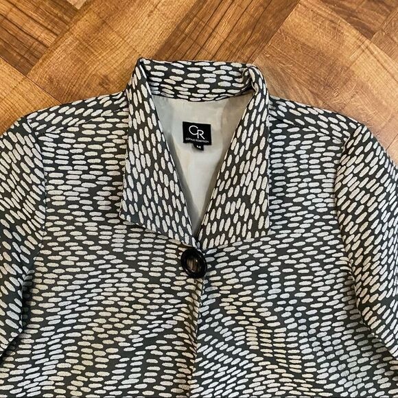 Connie Roberson 100% Silk gray jacket so medium - Picture 3 of 5